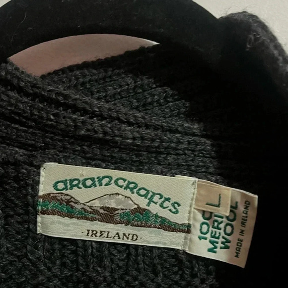 Aran crafts grey merino wool jacket one button - Picture 2 of 3